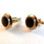 Vintage Gold Tone Black Cufflinks by Hickok U.S.A.