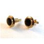 Vintage Gold Tone Black Cufflinks by Hickok U.S.A.