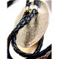 Southwest Silver Tone Moose Scrimshaw Leather Bolo By  L. Layden