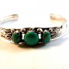 Vintage Southwest Sterling Silver & Turquoise Cuff Bracelet