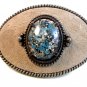 Vintage Seude Leather Top & Lucite Belt Buckle Made in U.S.A.