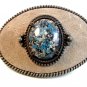 Vintage Seude Leather Top & Lucite Belt Buckle Made in U.S.A.