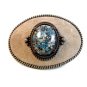 Vintage Seude Leather Top & Lucite Belt Buckle Made in U.S.A.