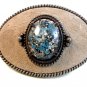 Vintage Seude Leather Top & Lucite Belt Buckle Made in U.S.A.