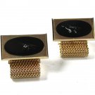 Vintage Goldtone & Silvertone Black Wrap Around Cufflinks by Hickok U.S.A. 71415