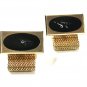 Vintage Goldtone & Silvertone Black Wrap Around Cufflinks by Hickok U.S.A. 71415