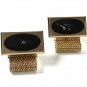 Vintage Goldtone & Silvertone Black Wrap Around Cufflinks by Hickok U.S.A. 71415