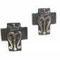 Vintage Sterling Silver & Black Crown Cufflinks 72514