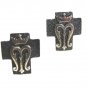 Vintage Sterling Silver & Black Crown Cufflinks 72514