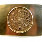 Vintage Silver Tone Mexican Aztec Calender Belt Buckle