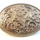 Vintage Silver Tone 24K Gold Plate Western Cowboy Belt Buckle by Chambers