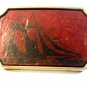 Vintage Sailing ship Leather & Brass Belt Buckle by BTS