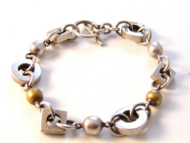 Vintage Taxco Mexican Sterling Silver Nuts & Bolts Bracelet