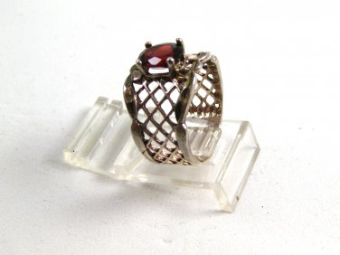 Sterling Silver Garnet Ring Size 7