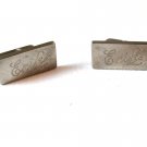 Vintage Silver Tone Engraved ERIC & Signed Rostfritt Stal Cufflinks