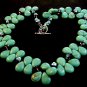 Vintage Sterling Silver Turquoise & Austrian Crystal 22" Necklace