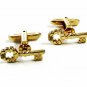 True Vintage Skeleton Key Goldtone Cufflinks by Hickok U.S.A. 101614