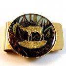 New Old Stock Moose in Green Woods Money Clip