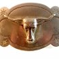 Vintage 1930's - 1950's Silver Tone Texas Longhorn Cowboy Western Belt Buckle