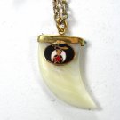 Mint Vintage 1970's-1980s Shriner Masonic Tooth Pendant & Chain In Box