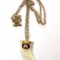 Mint Vintage 1970's-1980s Shriner Masonic Tooth Pendant & Chain In Box