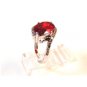 Sterling Silver & Red Garnet & Rhinestones Ring Size 9 1/4