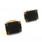 Vintage Gold Tone & Black Cufflinks Marked Flex-Let Quality U.S.A.