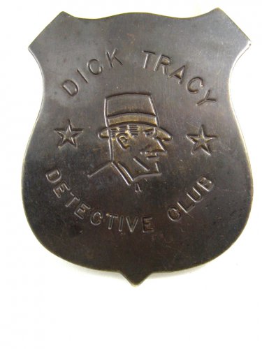 Vintage Dick Tracy Detective Club Badge 2 1/2" X 2" 10232013