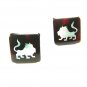 Vintage Silvertone & Mother of Pearl & Lucite Lion Cufflinks By T-AR 73015
