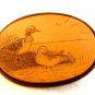 Vintage Scrimshaw ? 2 Ducks in a Pond Belt Buckle