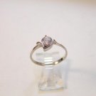 Vintage Sterling Silver & Cz Engagement Ring Sz 8