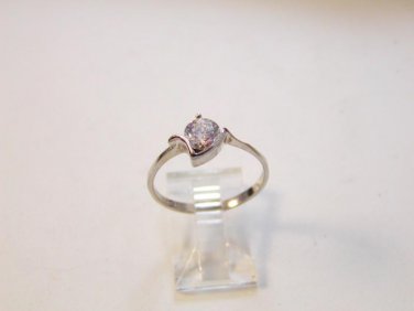 Vintage Sterling Silver & Cz Engagement Ring Sz 8