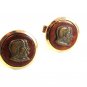 Vintage Silver Tone 2 Greek / Roman Soldiers Profiles Cufflinks