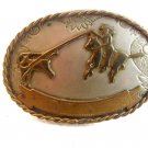 Vintage 1940's - 50's Calf Roping Rodeo Cowboy Western Belt Buckle