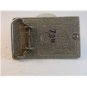 Vintage Silver Tone & Black Diamond Cut Belt Buckle