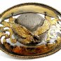 Large 5" X 4" Mexican Alpaca Cowboy Western Eagle Belt Buckle 6914