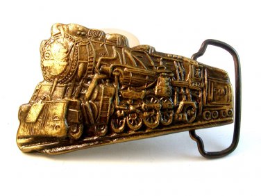Vintage Old Time Locomotive Train Belt Buckle