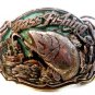 Vintage 1987 Big Mouth Bass Belt Buckle by Great American Buckle U.S.A.