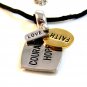 Alexa's Angels Silver & Gold Tone Love Faith Courage Hope Pendant / 18" Necklace