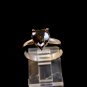 Sterling Silver & Dark Green Heart Ring Size 7