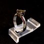 Sterling Silver & Dark Green Heart Ring Size 7