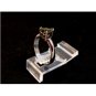 Sterling Silver & Dark Green Heart Ring Size 7