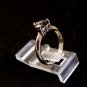 Sterling Silver & Dark Green Heart Ring Size 7
