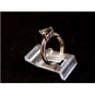 Sterling Silver & Dark Green Heart Ring Size 7