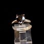 Sterling Silver & Dark Green Heart Ring Size 7
