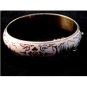 Vintage Siam Sterling White Silver Niello City In Boat Bangle Bracelet
