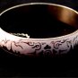 Vintage Siam Sterling White Silver Niello City In Boat Bangle Bracelet