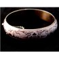 Vintage Siam Sterling White Silver Niello City In Boat Bangle Bracelet