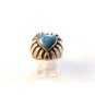 Vintage Southwest Sterling Blue Onyx Heart Ring Sz 7 1/4