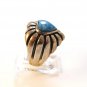 Vintage Southwest Sterling Blue Onyx Heart Ring Sz 7 1/4